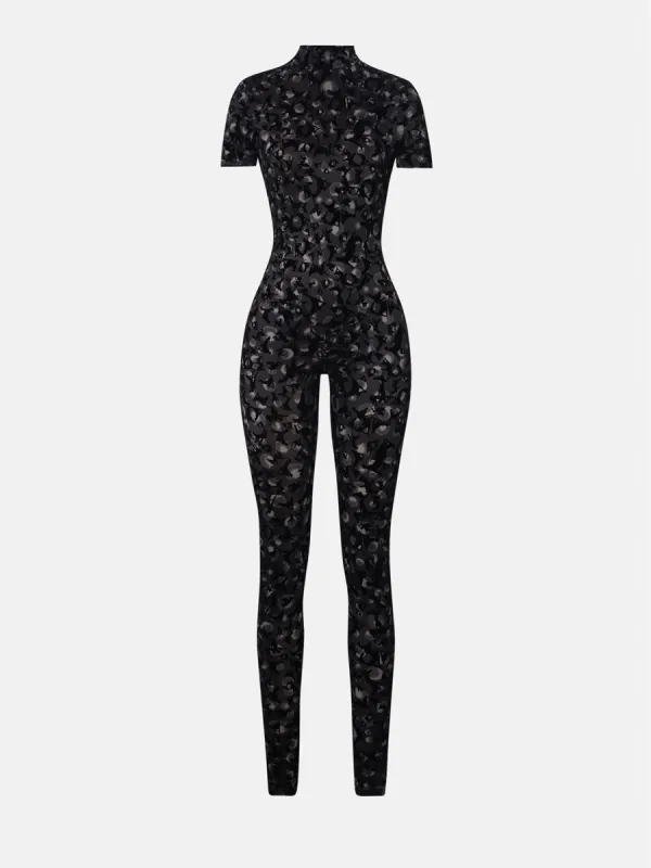 Knockout Jumpsuit Black Leopard Print sold by Poster Girl