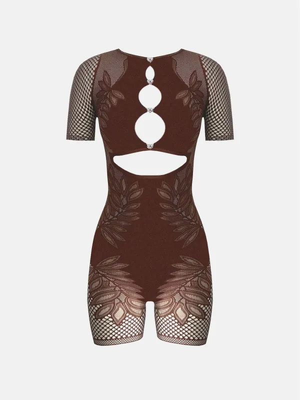 Dinero Playsuit Old Money Brown sold by Poster Girl