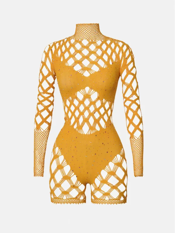 Dollar Playsuit Saffron sold by Poster Girl