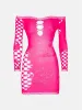 Coco Dress Long Sleeve in Shocking Pink sold by Poster Girl