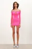 Coco Dress Long Sleeve in Shocking Pink sold by Poster Girl