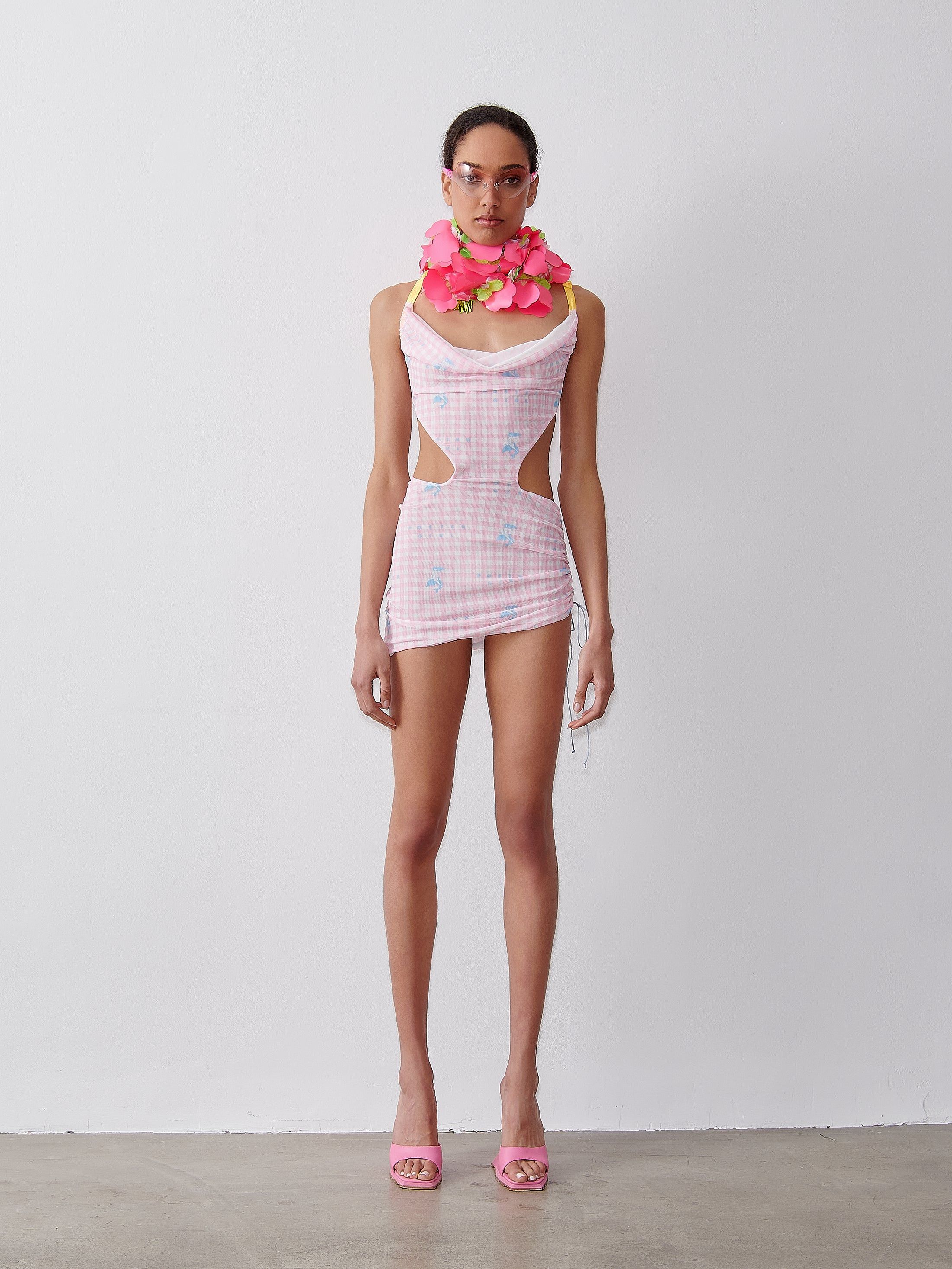 Amber Dress Pink Gingham sold by Poster Girl