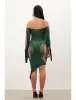 Charlotte Dress Forest Green sold by Poster Girl