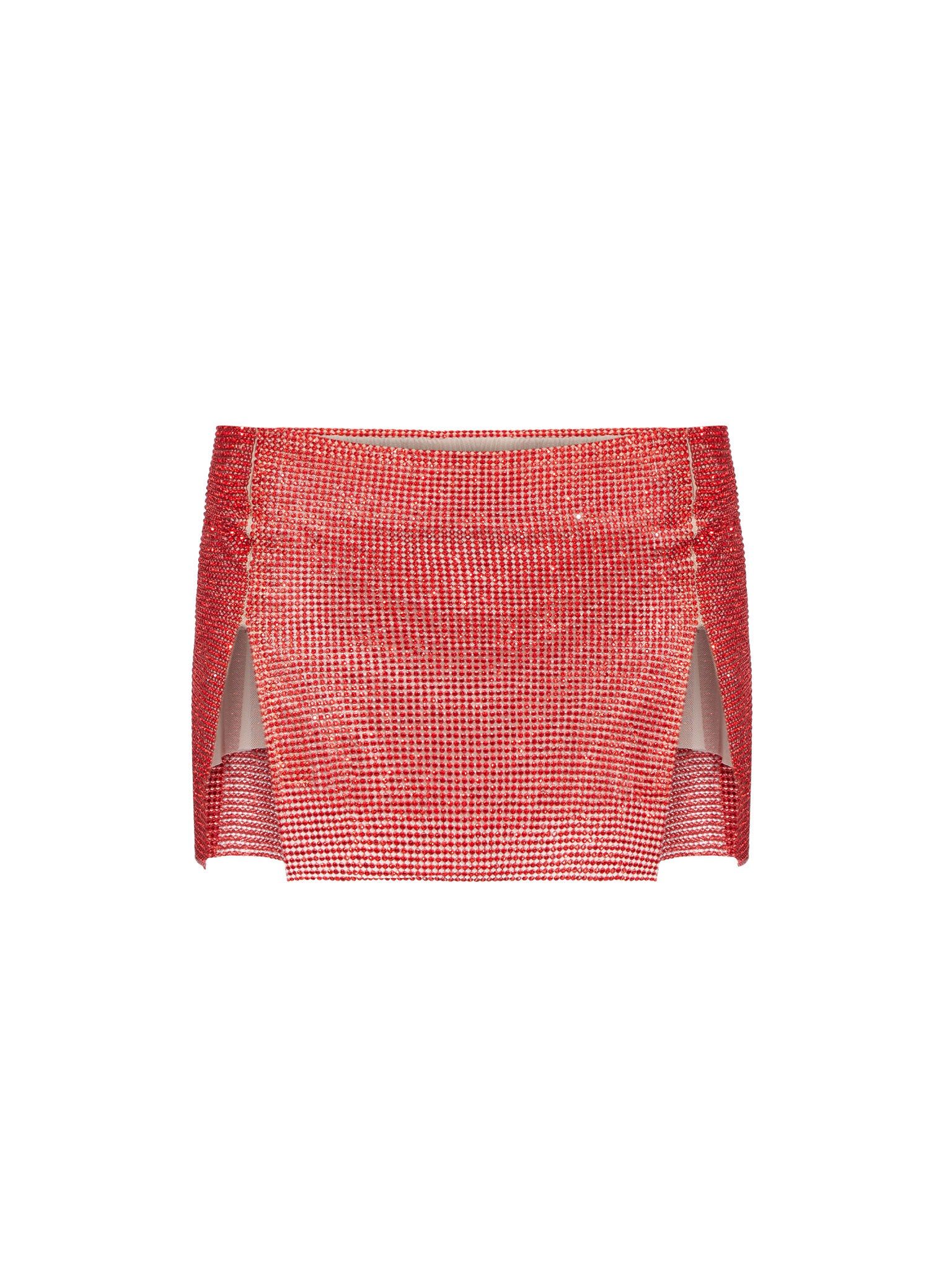 Rhinestoned Mia Micro Skirt Sherry Spritz sold by Poster Girl