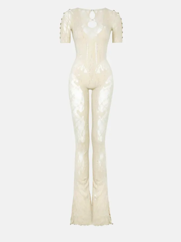 Delphine Jumpsuit Oyster sold by Poster Girl