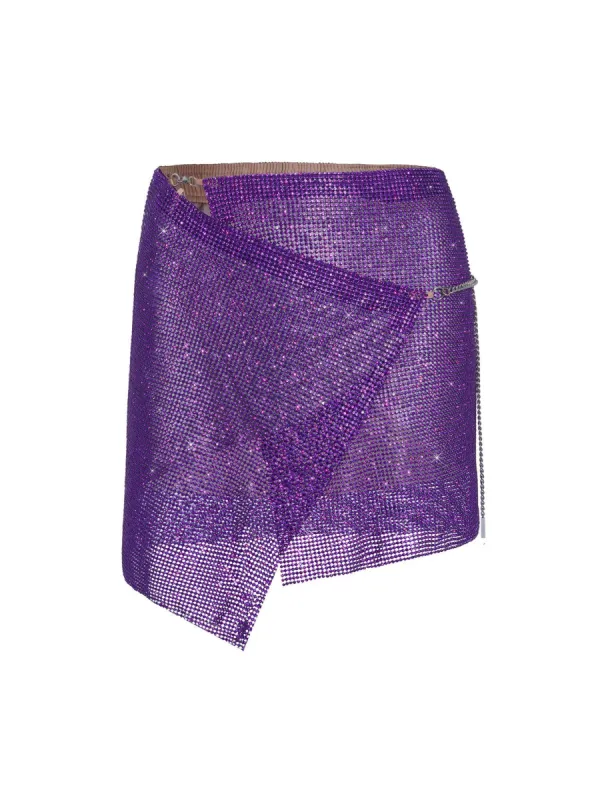 Rhinestoned Winona Skirt Amethyst sold by Poster Girl