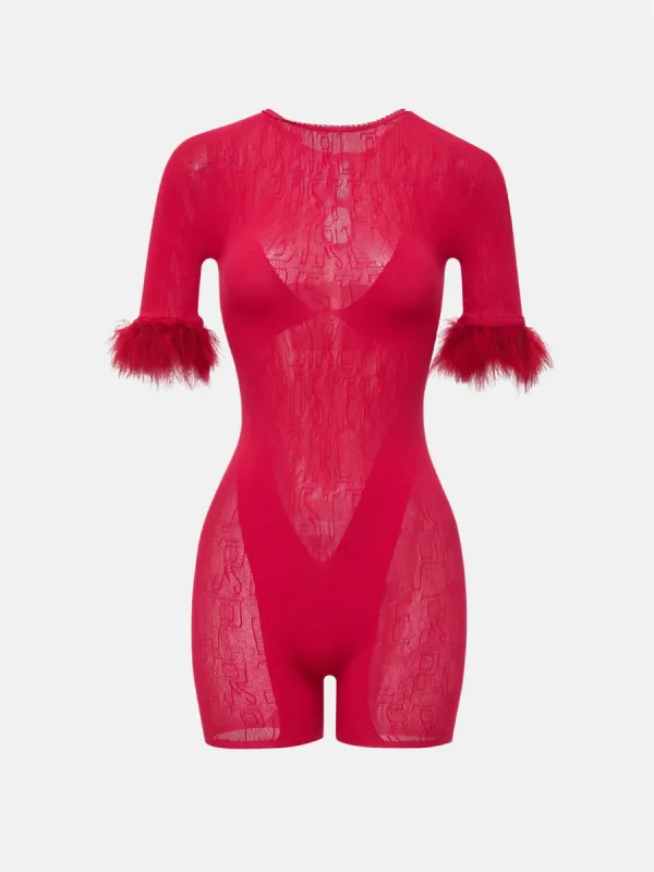 Vanderbilt Playsuit Red sold by Poster Girl
