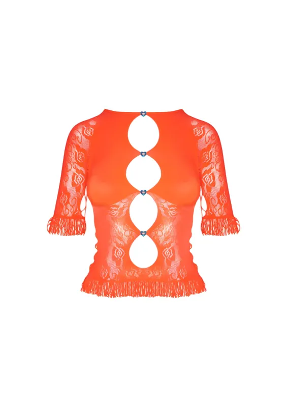 Floral Miranda Top in Chilli sold by Poster Girl