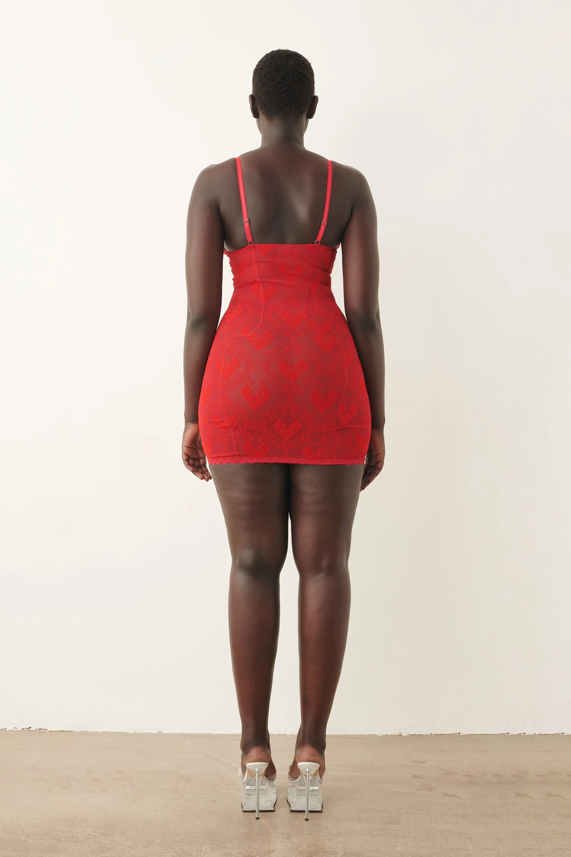 Scarlett Dress Flocked Mesh Red sold by Poster Girl product image thumbnail 4