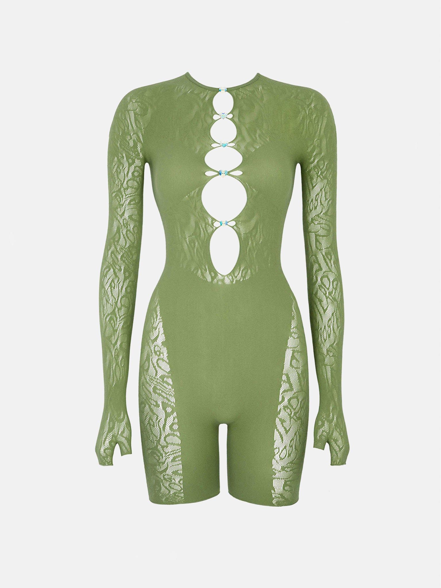 Jetta Jumpsuit Long Sleeve Sativa Green sold by Poster Girl