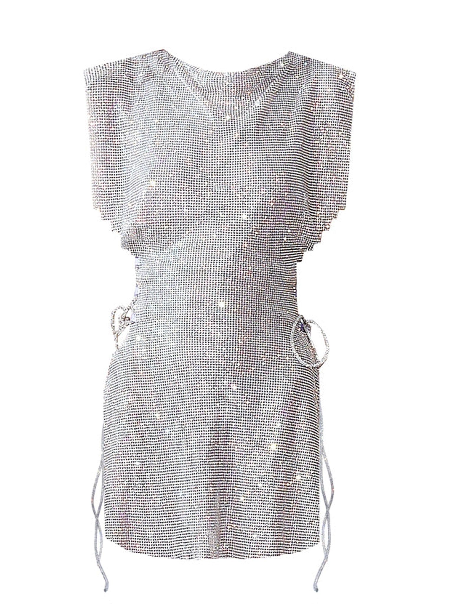 Rhinestoned Bamm Bamm Dress Mojito sold by Poster Girl