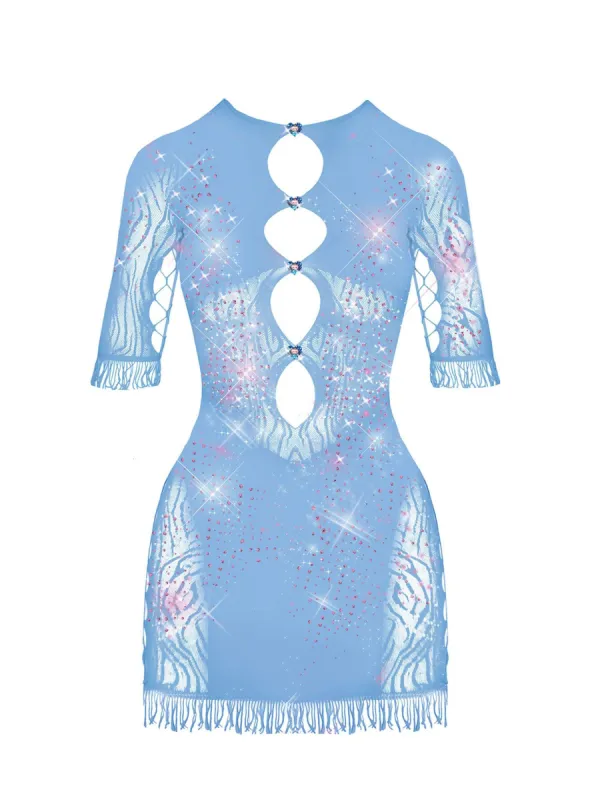 Rhinestoned Miranda Dress Powder Blue sold by Poster Girl