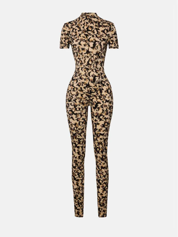 Knockout Jumpsuit Beige Leopard Print sold by Poster Girl