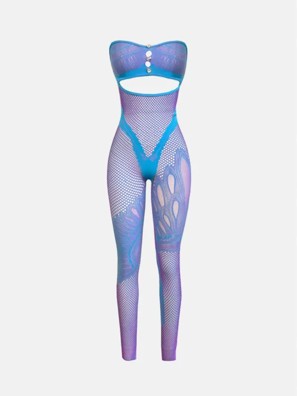 Risque Jumpsuit Crypto Blue made by Poster Girl