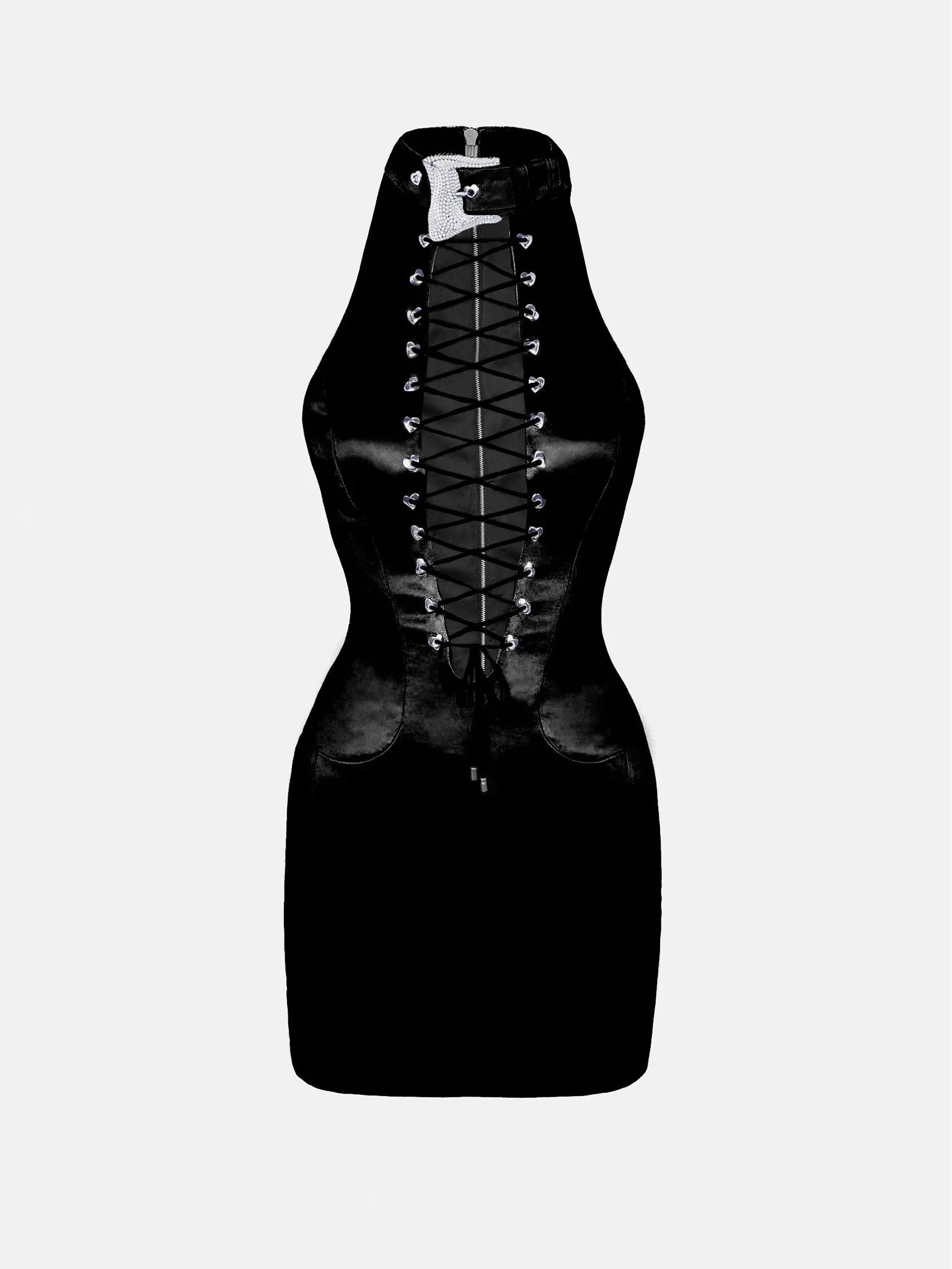 Phoebe Dress Black Satin sold by Poster Girl