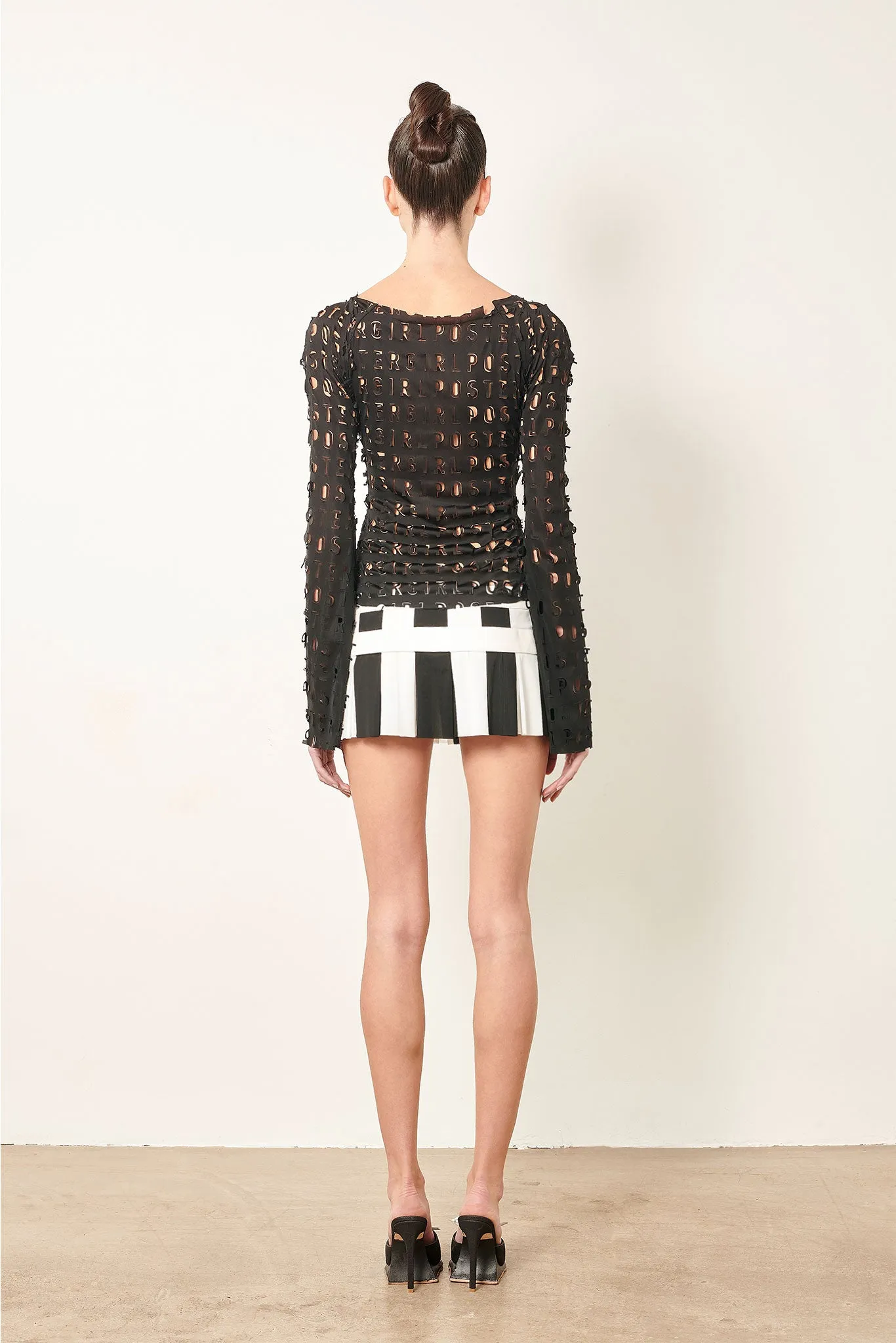 Penalty Micro Skirt Black/White Stripe sold by Poster Girl product image thumbnail 4