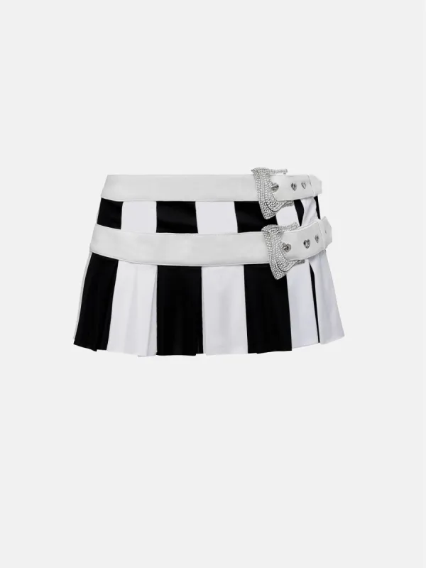 Penalty Micro Skirt Black/White Stripe sold by Poster Girl