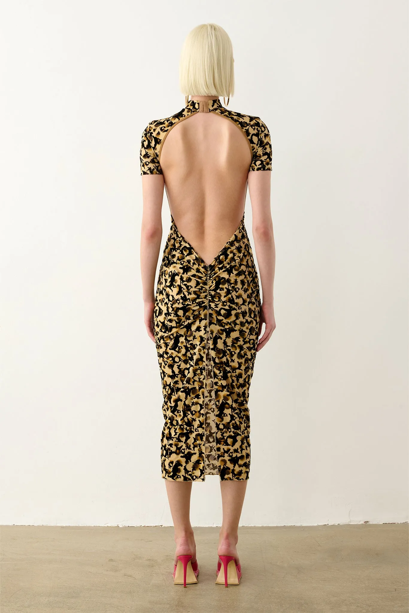 Knockout Dress Beige Leopard Print sold by Poster Girl product image thumbnail 4