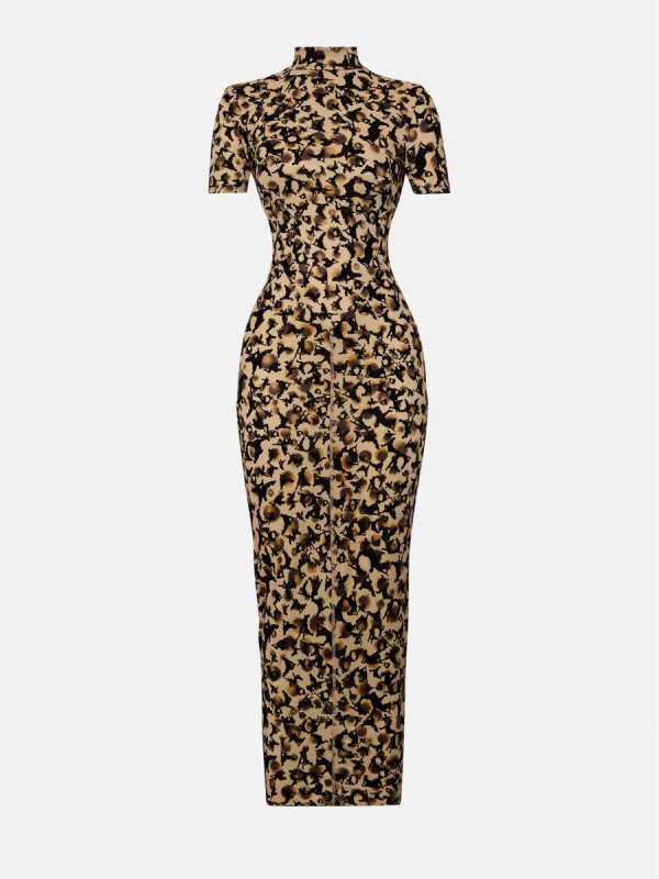 Knockout Dress Beige Leopard Print sold by Poster Girl