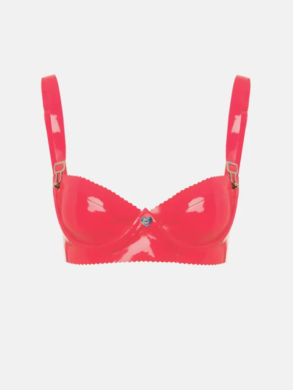 Latex Charisma Bra Magenta Pink sold by Poster Girl