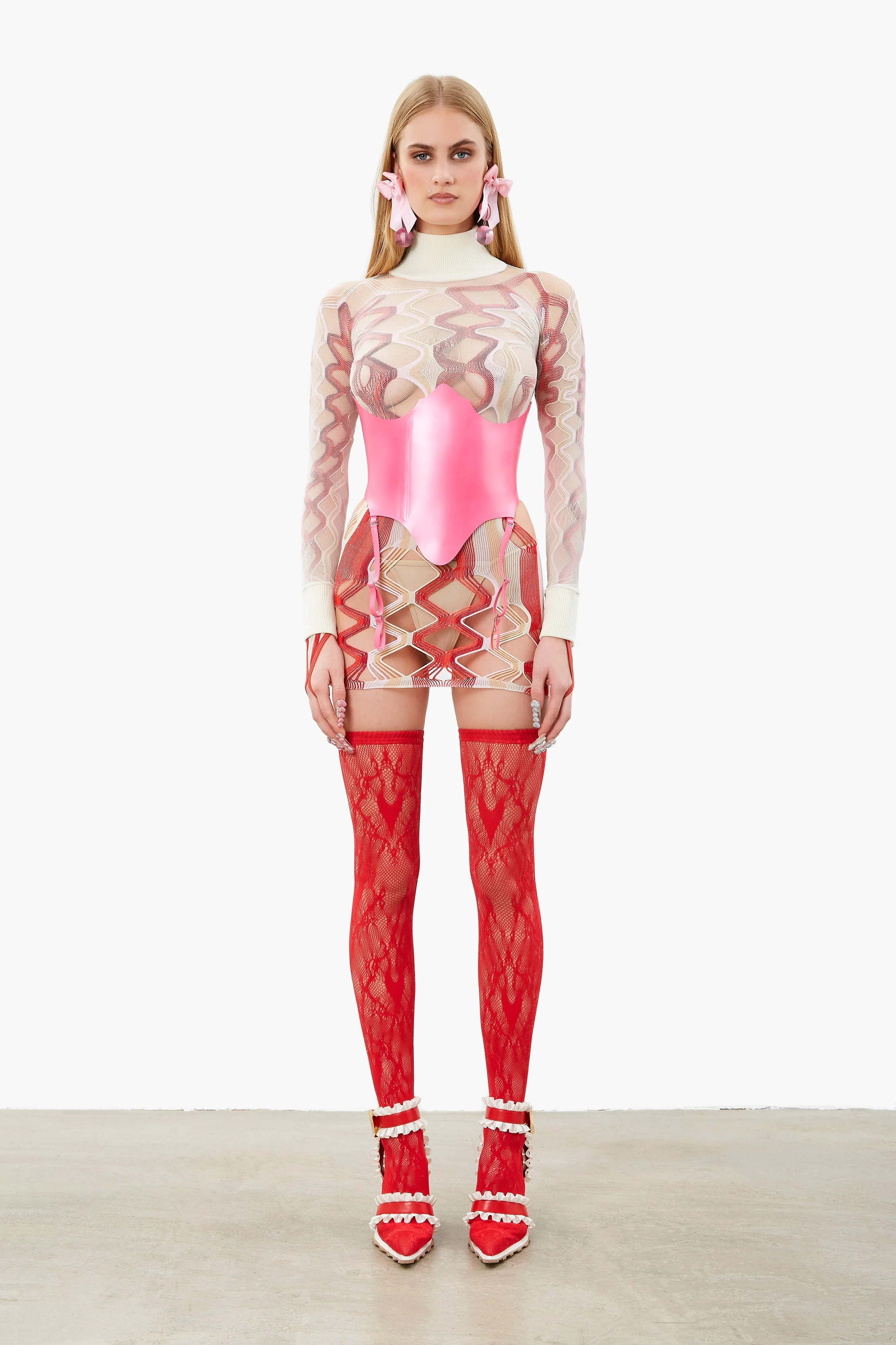 Hook Latex Waspie Corset Fuchsia Pink sold by Poster Girl product image thumbnail 2
