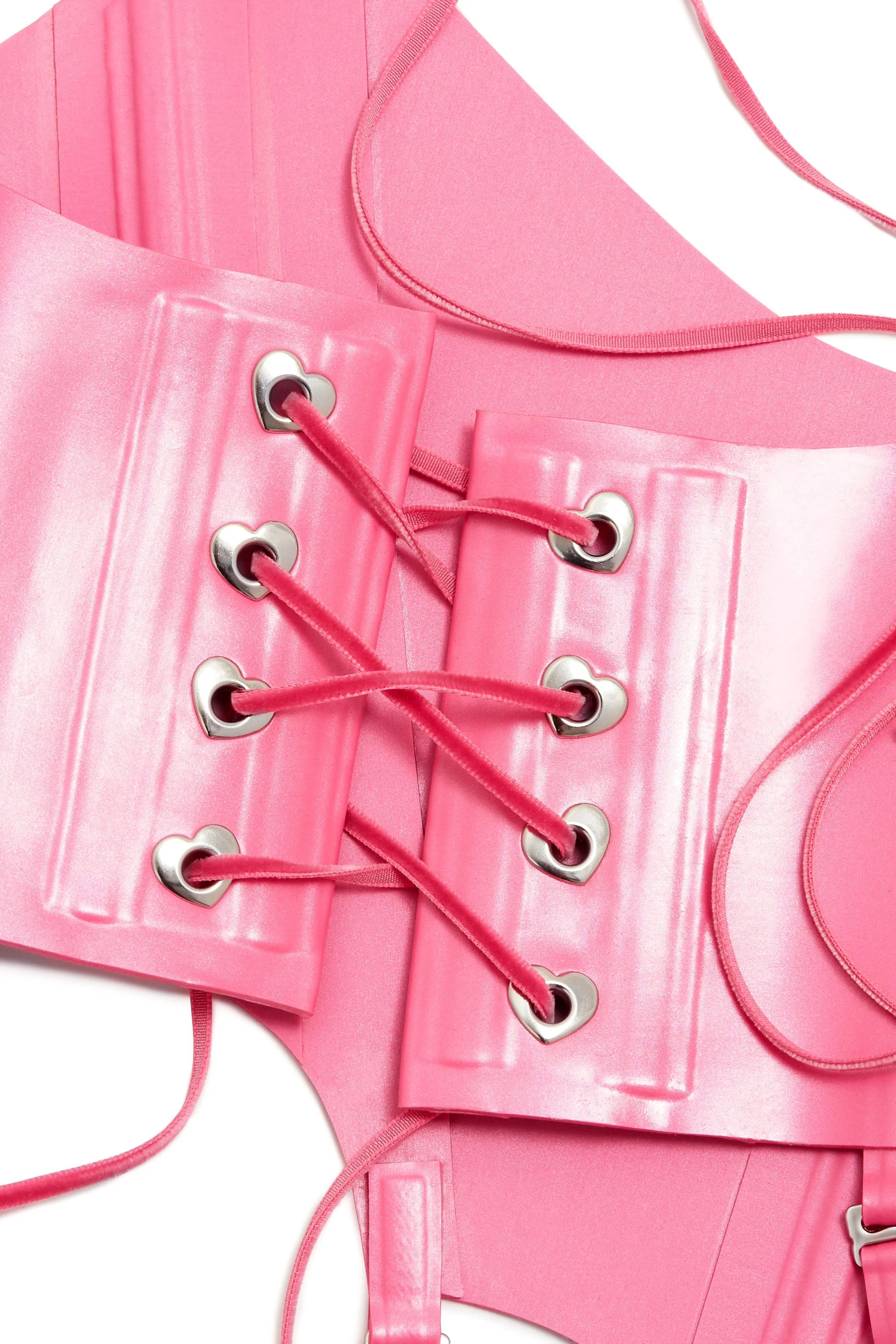 Hook Latex Waspie Corset Fuchsia Pink sold by Poster Girl product image thumbnail 3