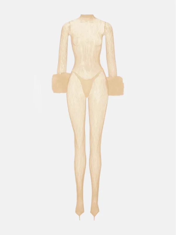 Trophy Jumpsuit Beige sold by Poster Girl