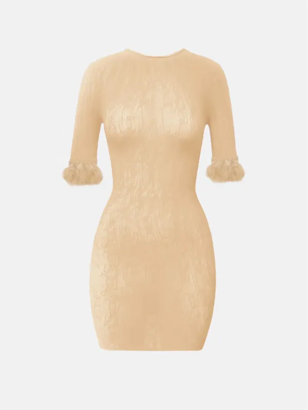 Vanderpool Dress Beige sold by Poster Girl