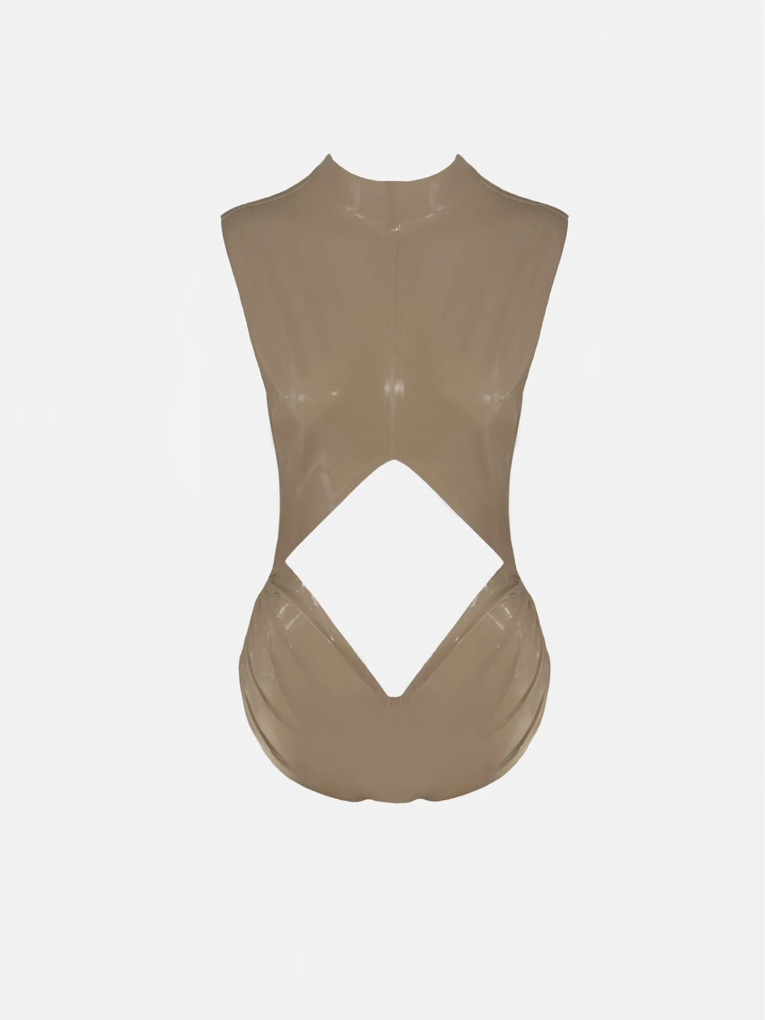 Bronx Latex Bodysuit Taupe sold by Poster Girl