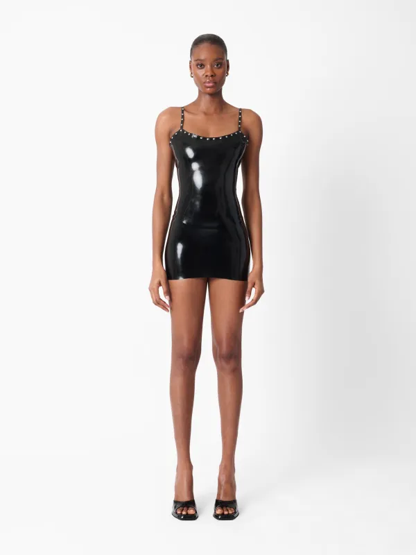 Whistle Latex Mini Dress Black sold by Poster Girl