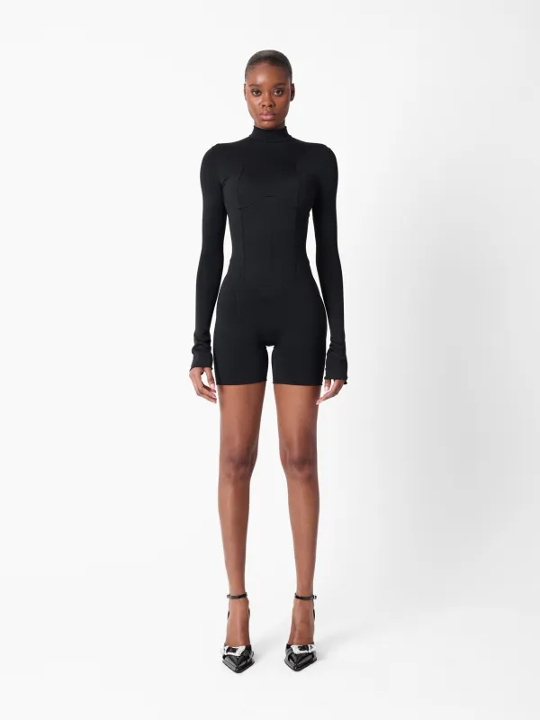 Cat Call Padded Playsuit Black sold by Poster Girl