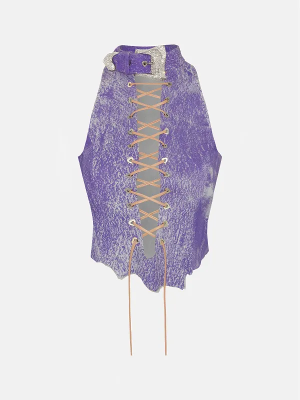 Phoebe Leather Top Poison sold by Poster Girl