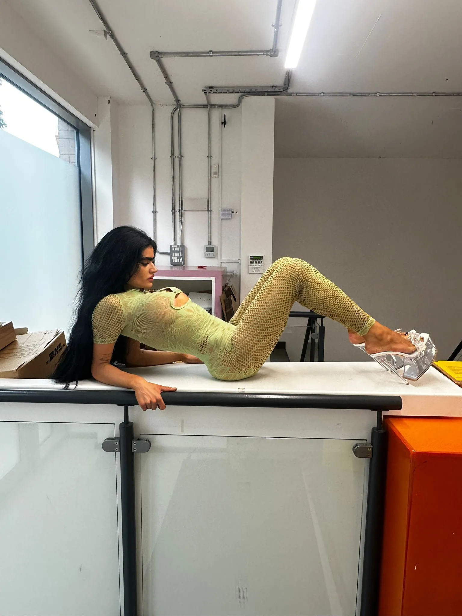 Dinero Jumpsuit Green sold by Poster Girl