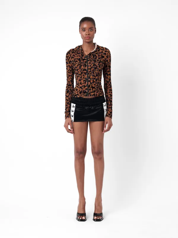 Shania Hooded Jacket Chestnut Leopard Print made by Poster Girl