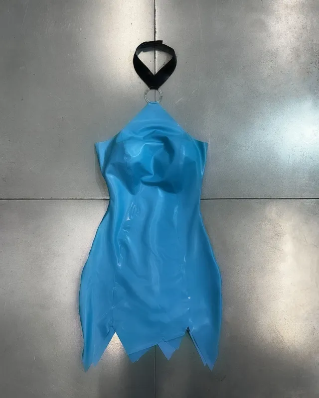 BEDROCK LATEX DRESS LIGHT BLUE sold by Poster Girl