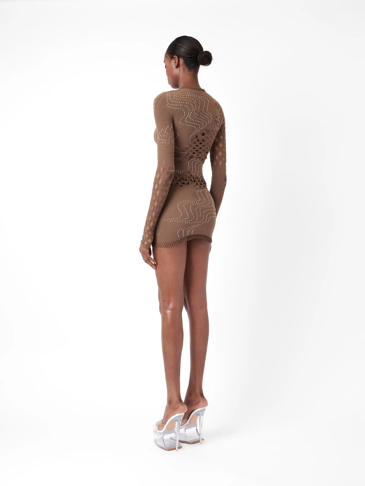 Raquel Dress Kahlua Brown Rhinestone sold by Poster Girl product image thumbnail 5