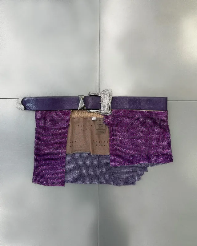 Purple Chainmail Mini Micro Skirt sold by Poster Girl