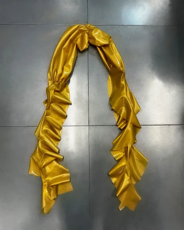 Gold Latex Ruffle Belt made by Poster Girl