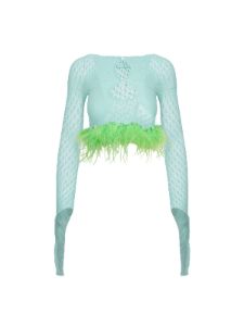 Feather Mira Top Soft Turquoise sold by Poster Girl