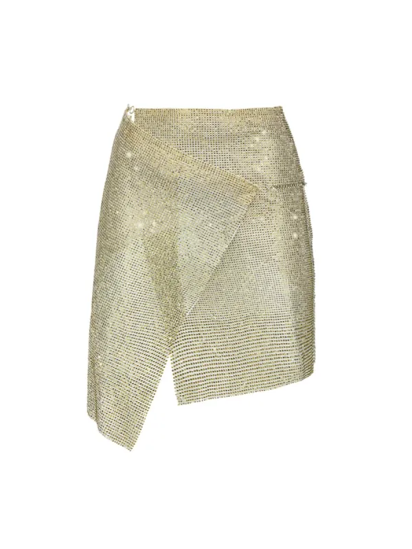Rhinestoned Winona Wrap Skirt Lemon Haze sold by Poster Girl