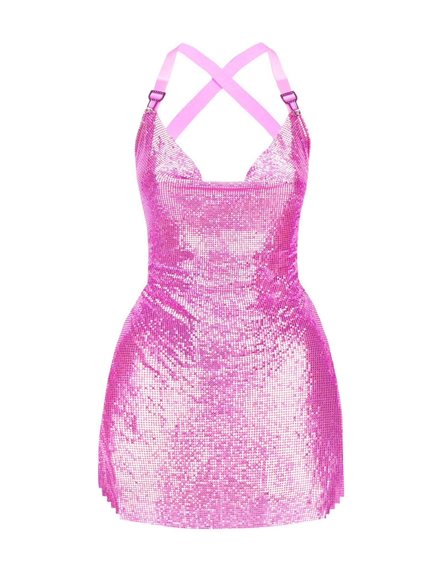 Calypso Dress Bubblegum AW22 sold by Poster Girl