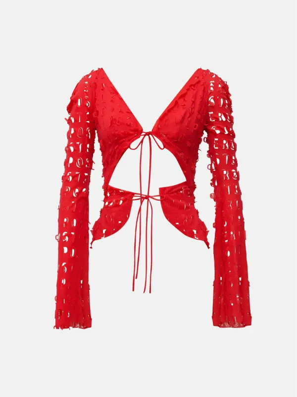 Geneva Top Red sold by Poster Girl