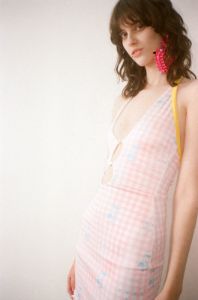 Gretchen Mini Dress Pink Gingham sold by Poster Girl