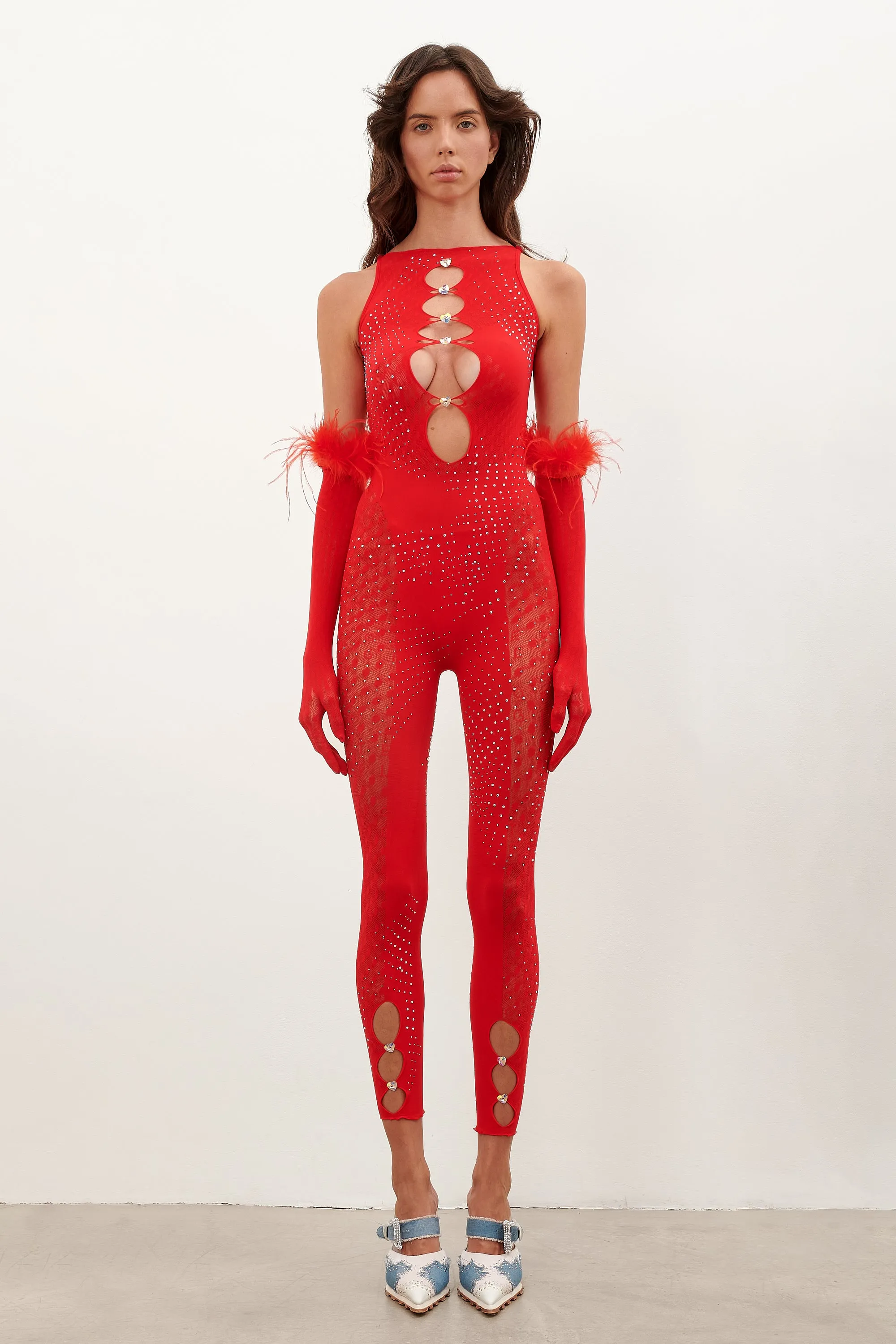 Rhinestoned Janice Jumpsuit X Gloves Heartbreaker sold by Poster Girl product image thumbnail 2