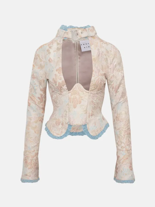 Bermuda Top Floral Brocade sold by Poster Girl