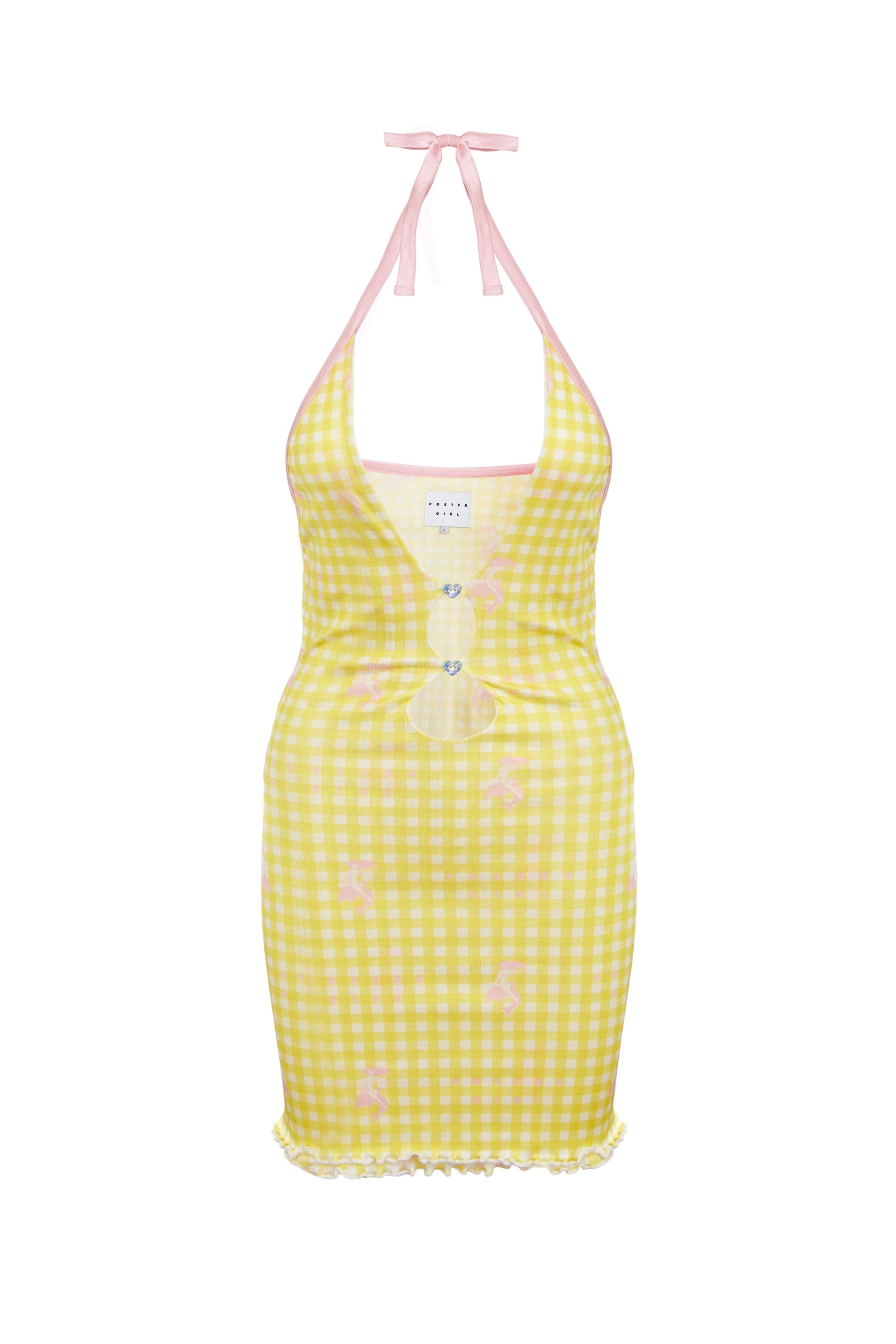 Gretchen Mini Dress Sunshine Gingham sold by Poster Girl