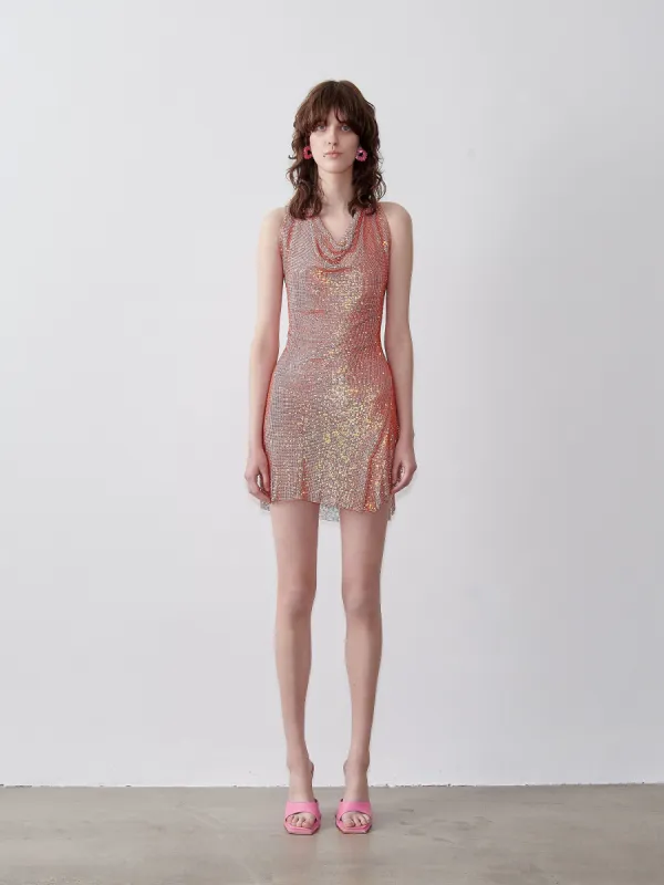 Rhinestoned Beyan Dress Aperol Spritz sold by Poster Girl