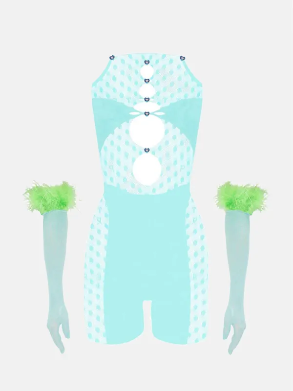 Jetta Jumpsuit x Gwenevere Gloves Set Soft Turquoise sold by Poster Girl