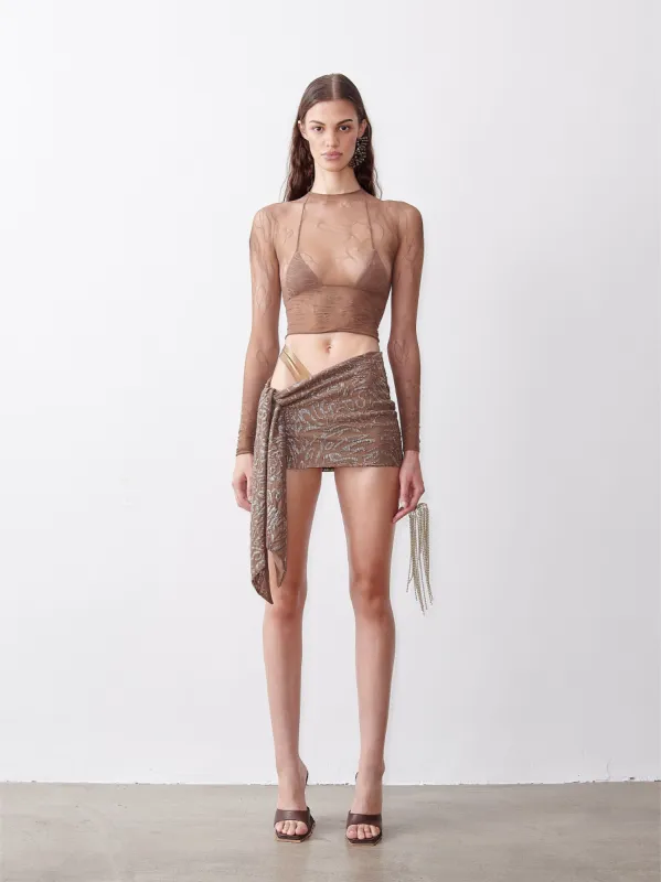 Kennedy Micro Skirt Kahlua Sequin sold by Poster Girl