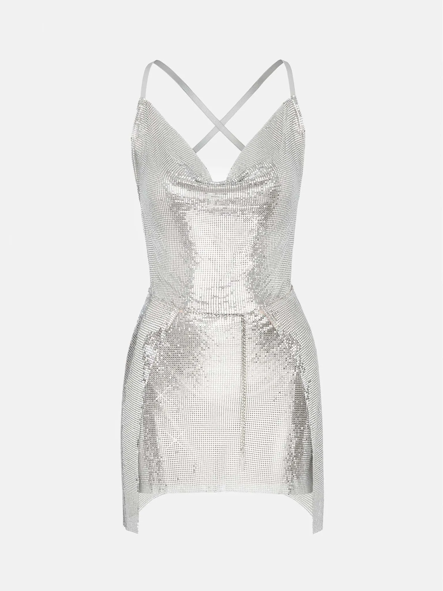 Adrianne Dress Chrome Silver sold by Poster Girl